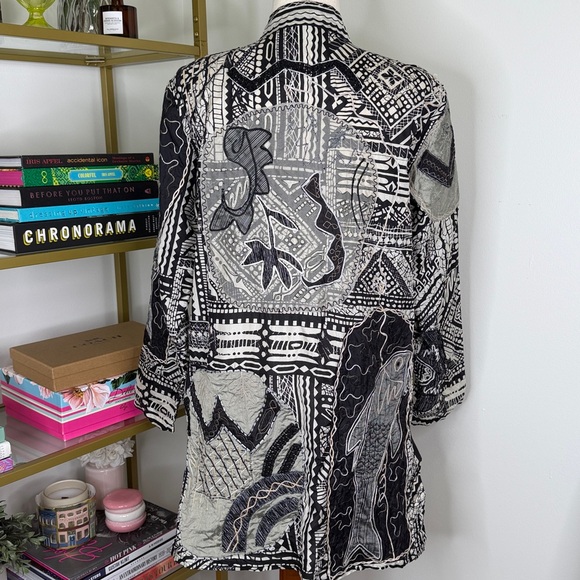 Chico's Design Art To Wear Silk Embroidered Top - Picture 6 of 8